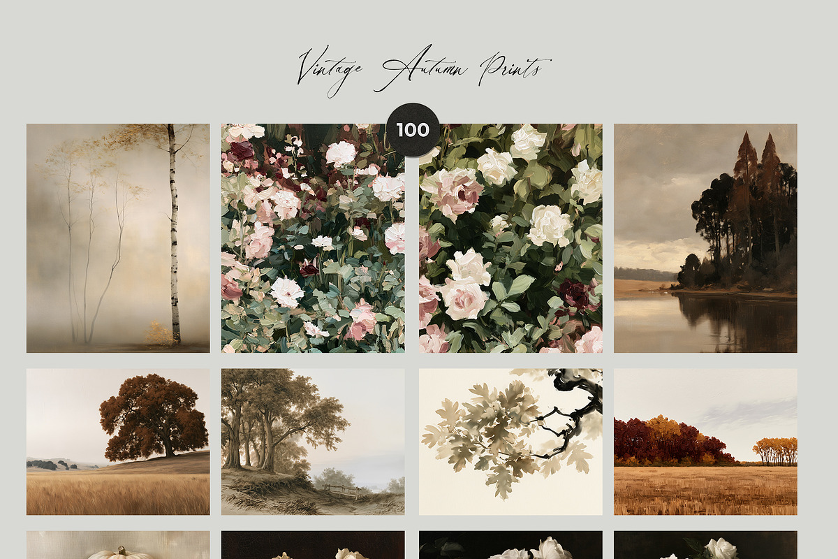 Vintage Autumn Wall Art Prints, a Background Graphic by Lana Elanor (Photo 12 of 12)