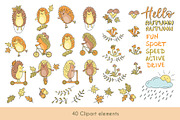 Cozy Autumn Hedgehog Collection, an Animal Illustration by Natali_Zhy (Thumbnail 6 of 6)