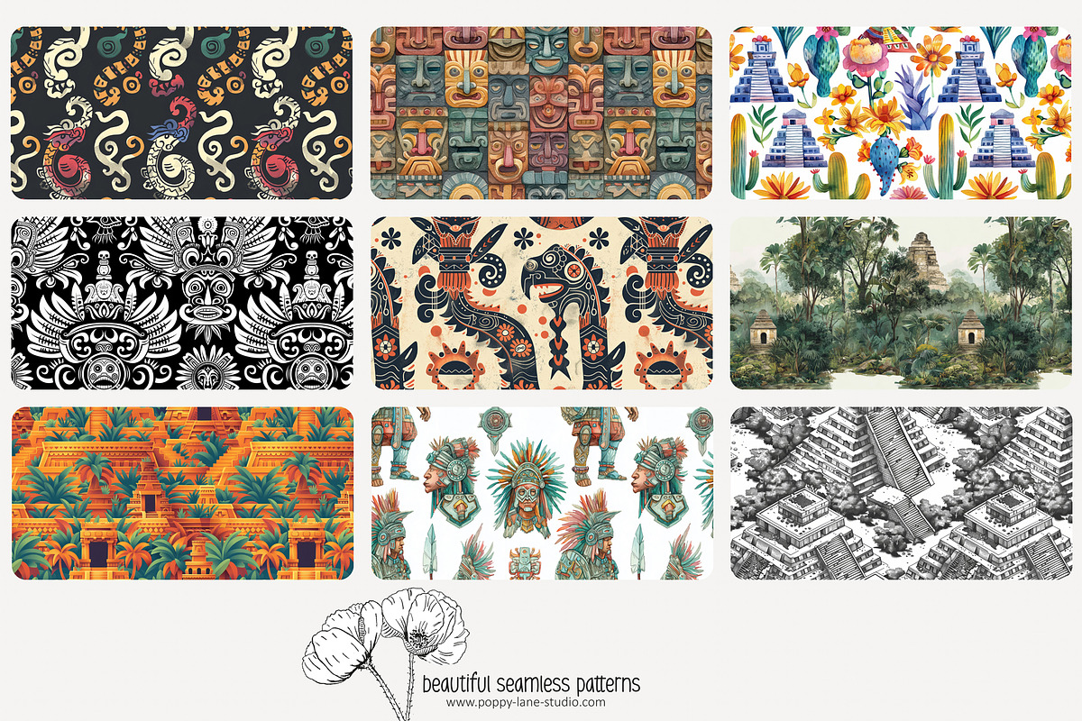 80 Maya & Aztec seamless pattern, a Pattern Graphic by Poppy Lane Studio (Photo 8 of 11)