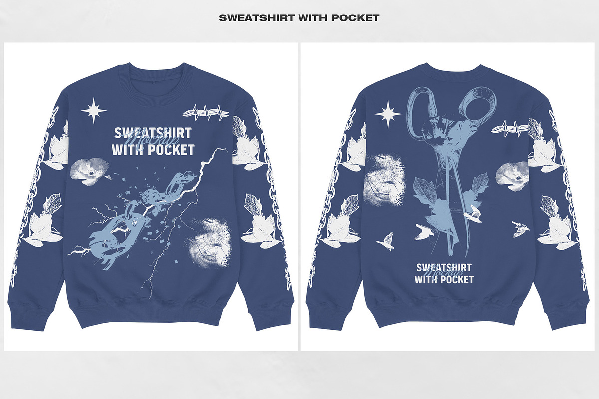 SWEATSHIRT MOCKUP + POCKET, a Merchandise Mockup by DaldSgh (Photo 3 of 10)