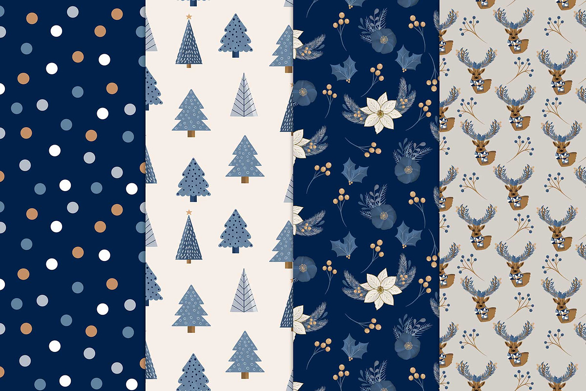 Christmas Seamless Patterns, a Pattern Graphic by The Audacious Brush (Photo 3 of 5)