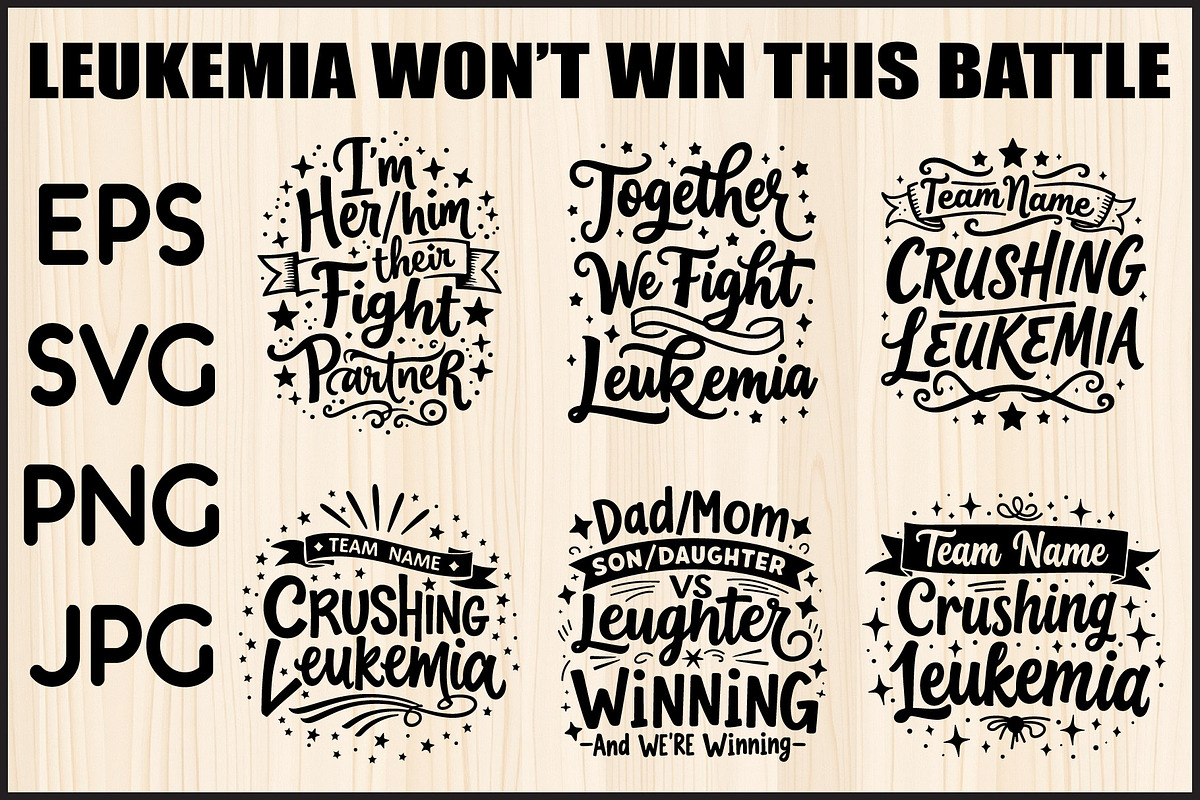 Leukemia Battle SVG Bundle Set, an Object Graphic by Creativeshirt (Photo 1 of 9)