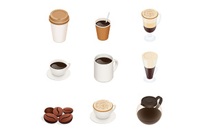 Isometric Coffee Types