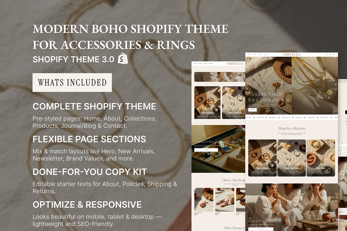 Orivelle Boho Jewelry Shopify Theme, a Shopify Template by AtelierDuVow (Photo 9 of 10)