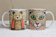 Mixed Media Abstract Winter Animals, an Animal Illustration by PrintHaven Designs (Thumbnail 8 of 9)