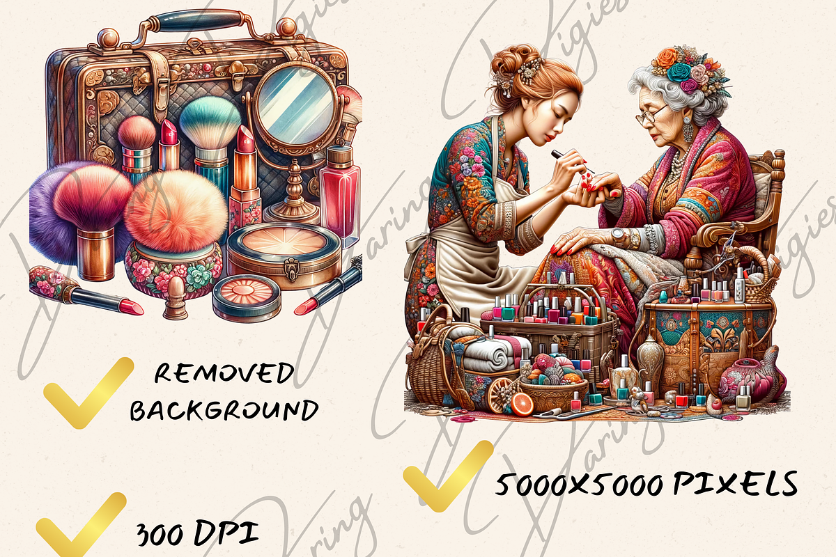 ESTHETICIAN BEAUTICIAN CLIPART PACK, a Person Illustration by Daring Digies (Photo 5 of 6)