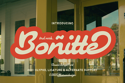Bonitte - Classic Script, a Script Font by Marvadesign
