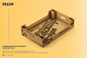 Cardboard Box Fruit Package Mock-Up, a Packaging Mockup by Se٧enStudio