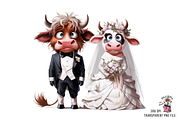Cow Wedding Couple PNG Bundle, a Graphic by Clipart Bloom (Thumbnail 2 of 15)