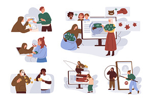 Internet fraud and scam concept set, a Technology Illustration by Good Studio