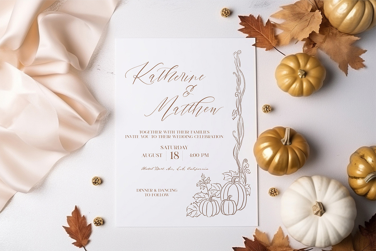 Pumpkin Line Art & Frames, a Decorative Illustration by Backyard Rose (Photo 6 of 13)