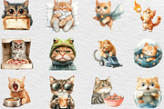 Funny Cat Clipart Quirky Cat Clipart, an Illustration by Black Bird Studio (Thumbnail 4 of 6)