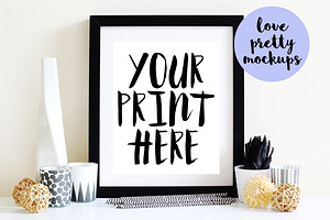 8X10 BLACK FRAME PORTRAIT MOCKUP