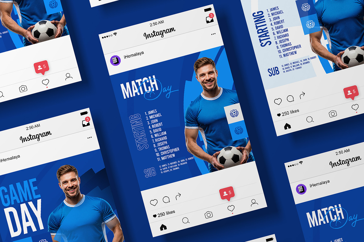 Soccer Social Media Posts Templates, a Social Media Template by iHemalaya (Photo 2 of 3)