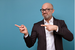 business man in suit and glasses