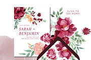 Burgundy and Gold Floral Collection, an Illustration by One and Only Paper (Thumbnail 2 of 6)