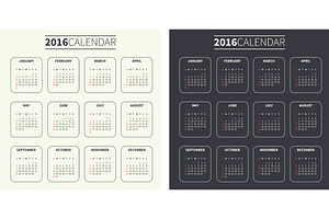 4 Calendar Templates For 2016