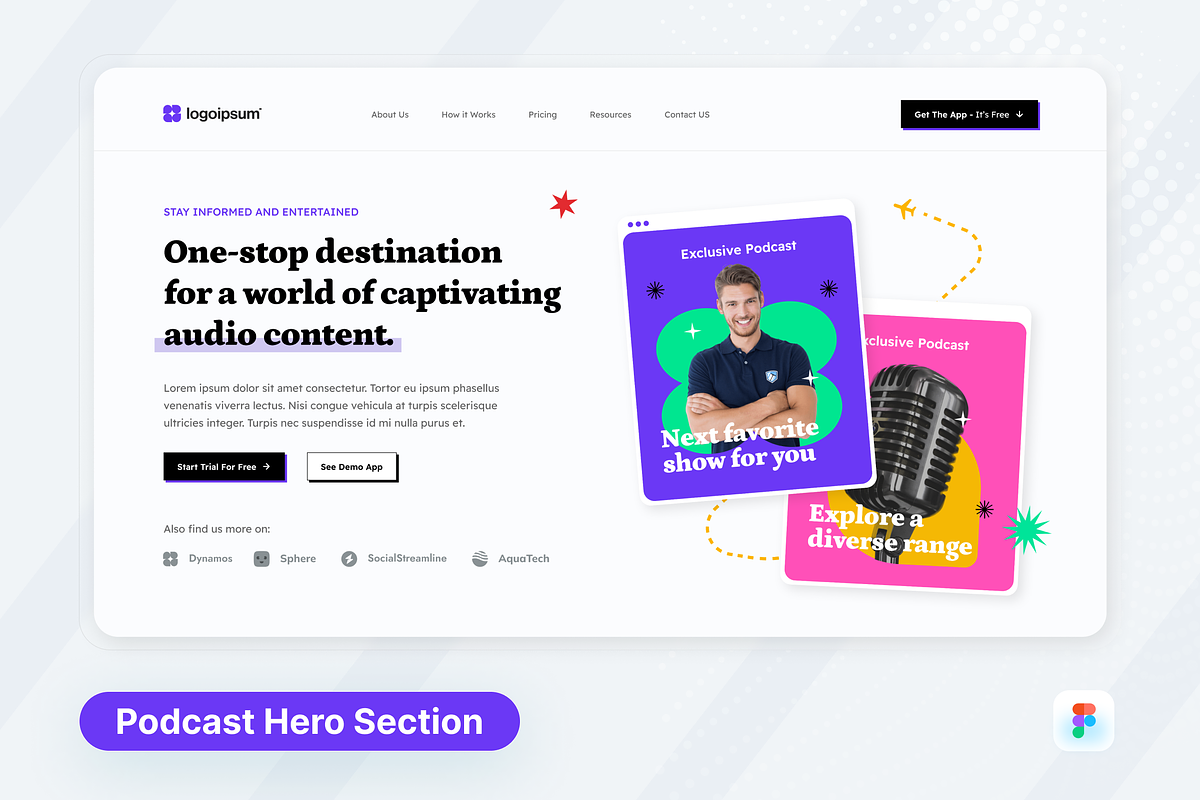 PodTalk - Podcast Hero Header, an UI Kit Template by SquidPixey (Photo 1 of 3)