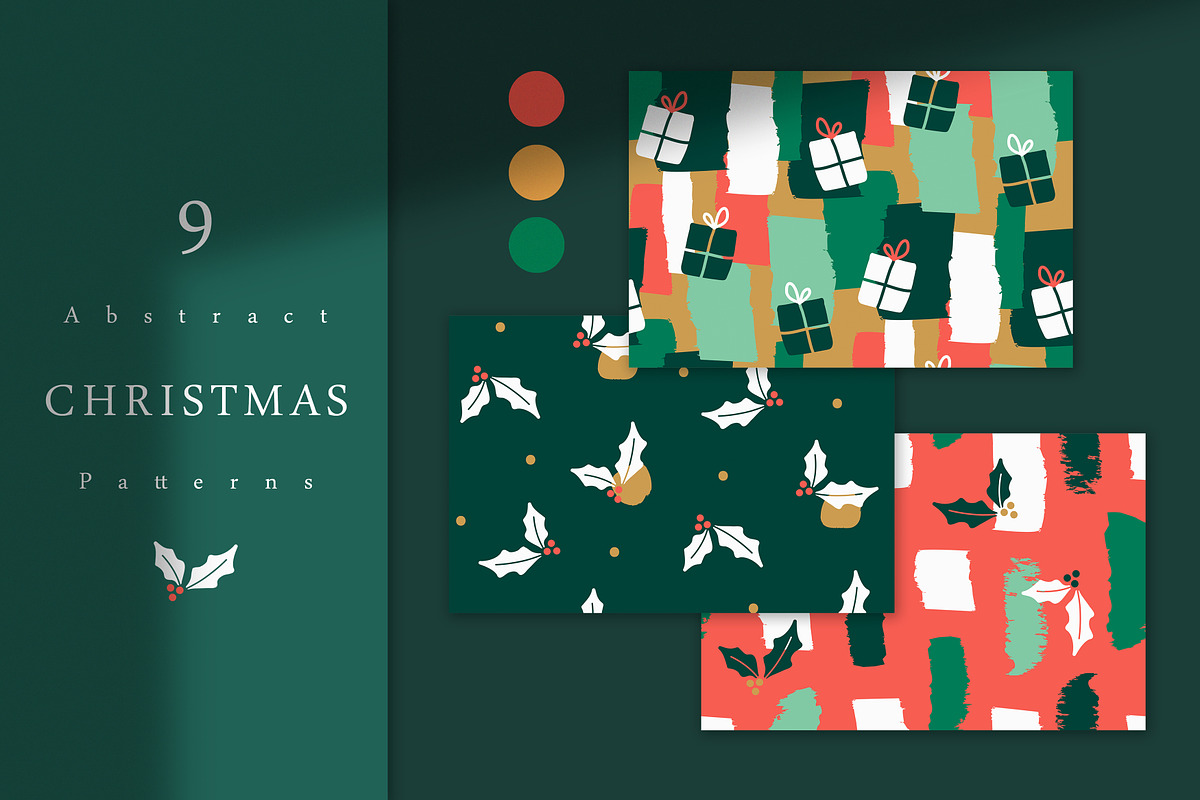 Abstract Christmas-Seamless Patterns, a Pattern Graphic by Pretty Meerkat (Photo 1 of 6)