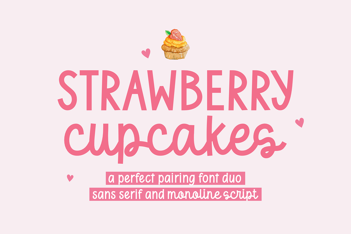 Strawberry Cupcakes - Font Duo, a Handwritten Font by Keithzo (Photo 1 of 10)