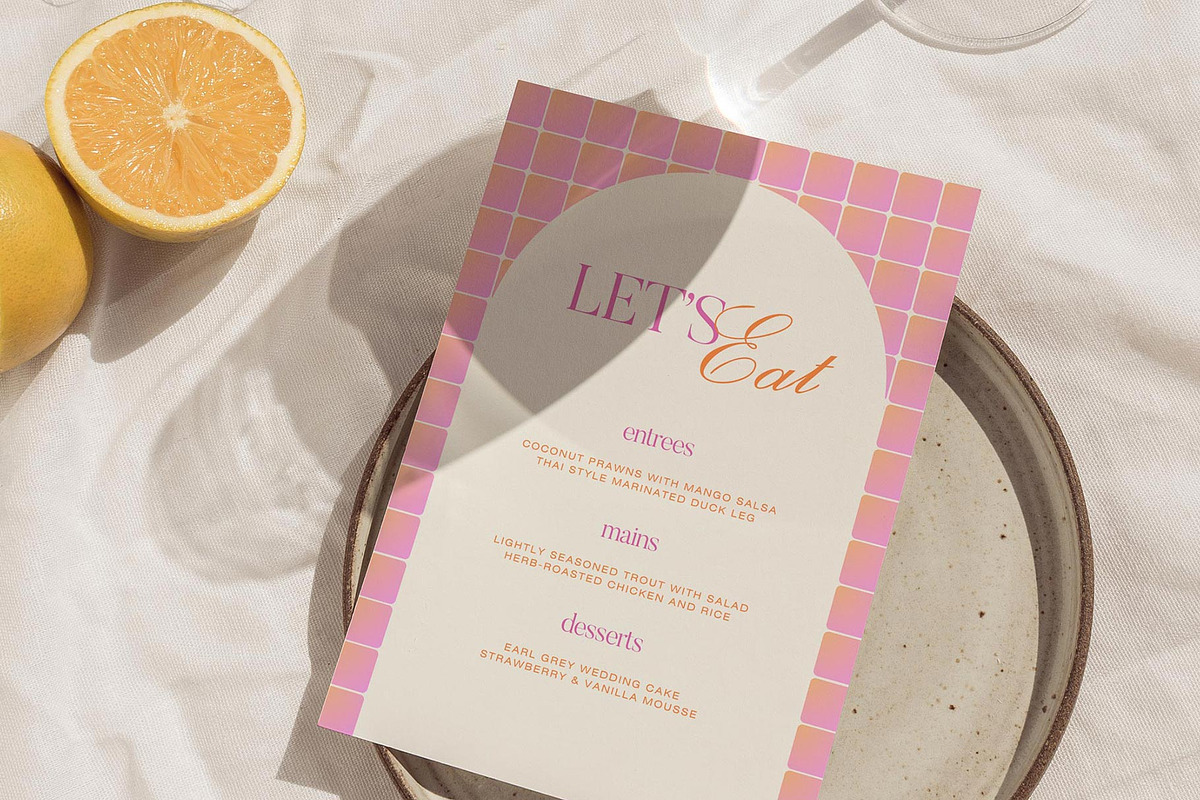 Checkered Wedding Invite Template, an Invitation Template by Indigo Rain Creative (Photo 5 of 7)