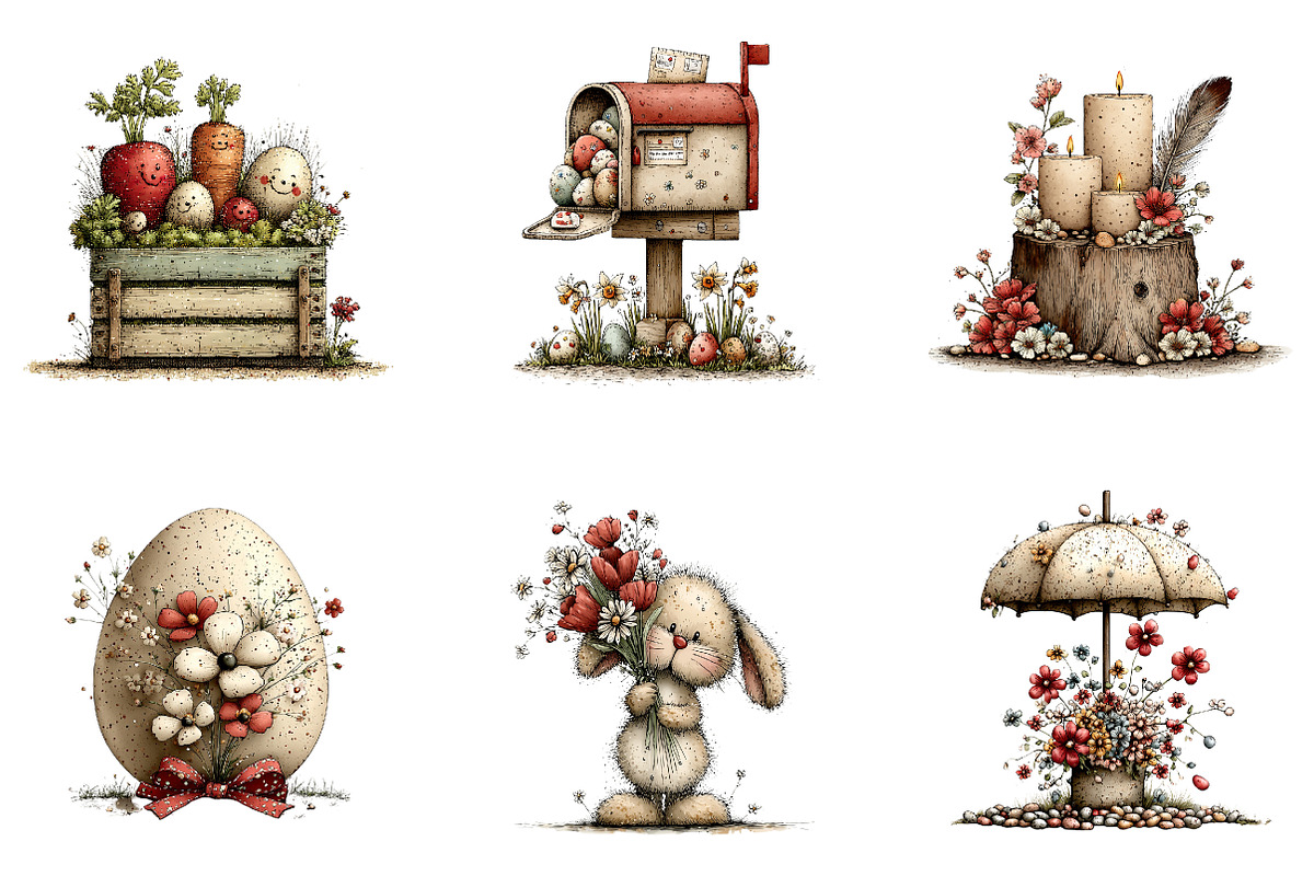 Whimsical Spring Easter Bundle, an Illustration by CreationArt (Photo 2 of 5)