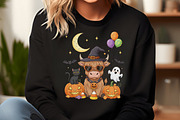 Halloween Highland Cow PNG, an Illustration by Designworld (Thumbnail 4 of 6)