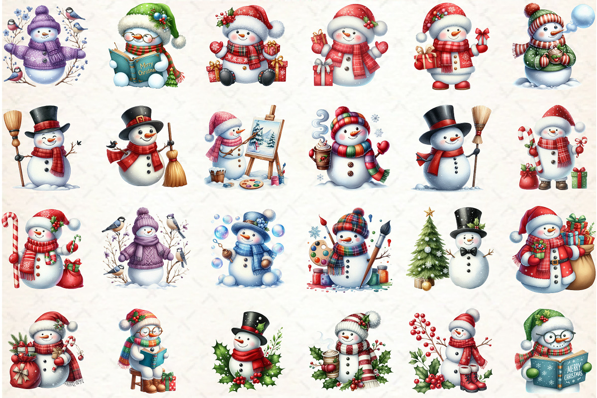 Christmas Snowman PNG Clipart, an Illustration by Libby Wishes (Photo 2 of 6)