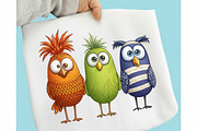 Funny Cute Birds Sublimation Design, an Illustration by designcity5 (Thumbnail 1 of 4)