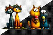 Quirky Cats Friendship Clipart, an Illustration by Creative Art (Thumbnail 9 of 10)