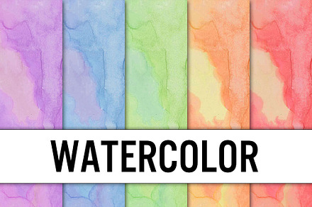 Watercolor Digital Paper - 5 pack