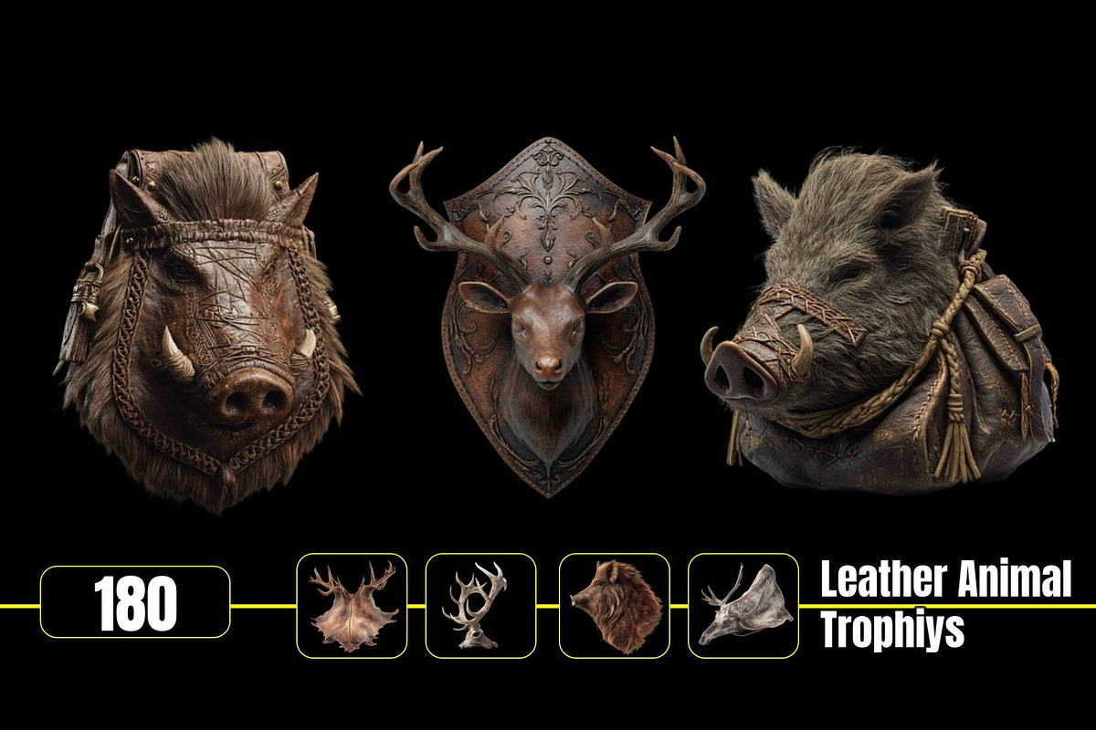 NHC – Leather Animal Trophies, an Animal Illustration by New Horizon Creators (Photo 1 of 6)