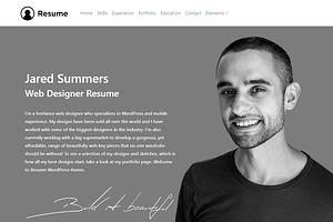 Resume CV Portfolio WordPress Theme