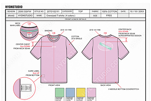 T-Shirts Tech Pack Template