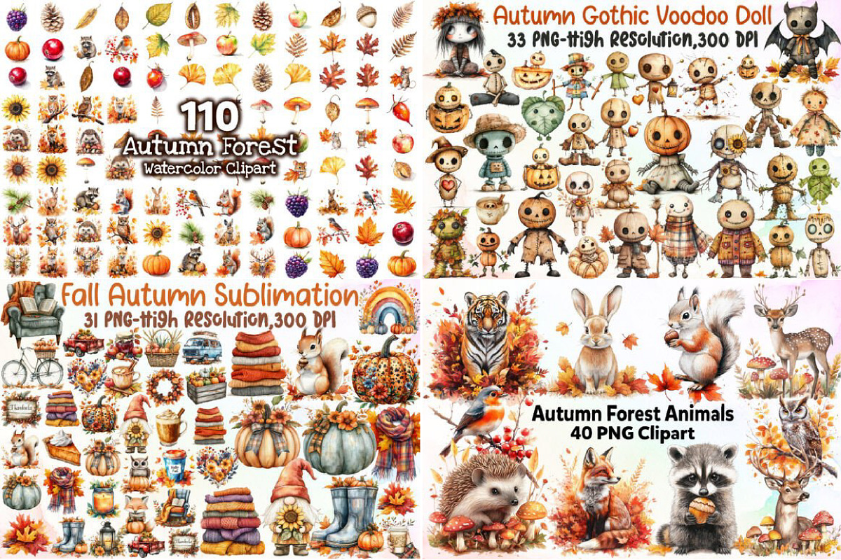 Autumn Clipart Huge Bundle, an Illustration by Sublimation Artist (Photo 8 of 12)