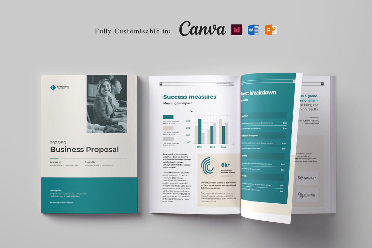 Business Proposal Template, Canva, a Brochure Template by DesVert (Photo 1 of 5)