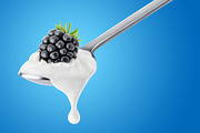 Fruit yogurt on spoons, an Object Graphic by Fruits+Veggies (Thumbnail 7 of 14)