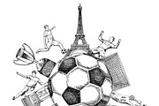 Drawing of soccer tournament poster., an Illustration by Paperboxshop (Thumbnail 2 of 3)