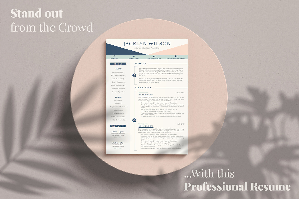 Creative Resume Example, CV Cover L., a Resume Template by HIRED Design Studio (Photo 18 of 19)