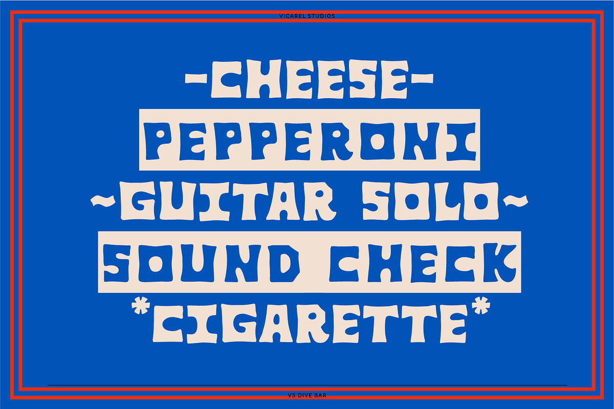 VS Dive Bar // Display Font, a Font by Vicarel Studios (Photo 12 of 13)