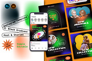 Black Gradient Social Media., a Social Media Template by Portion.Labs (Thumbnail 1 of 5)