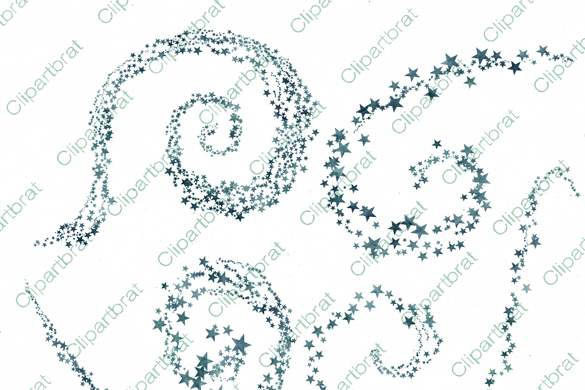 Dark Teal Blue Star Graphic Set, an Illustration by ClipartBrat Graphics (Photo 4 of 5)