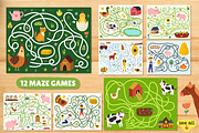 Farm Activity Pages for Kids, an Education Illustration by Gulnara Sabirova (Thumbnail 4 of 19)