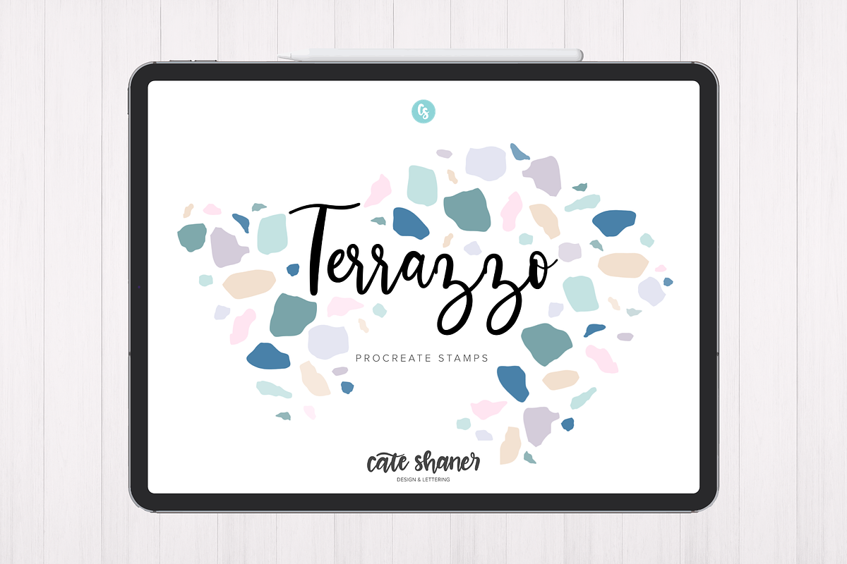 Terrazzo Procreate Stamp Brushes, a Brush Add-On by Cate Shaner (Photo 1 of 4)