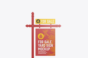 Wooden Real Estate Sign Mockup