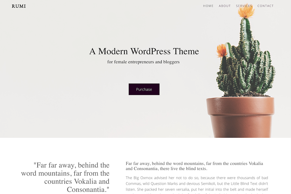 Rumi. Minimal Theme | Page Builder, a WordPress Template by PinkBulletin (Photo 2 of 4)