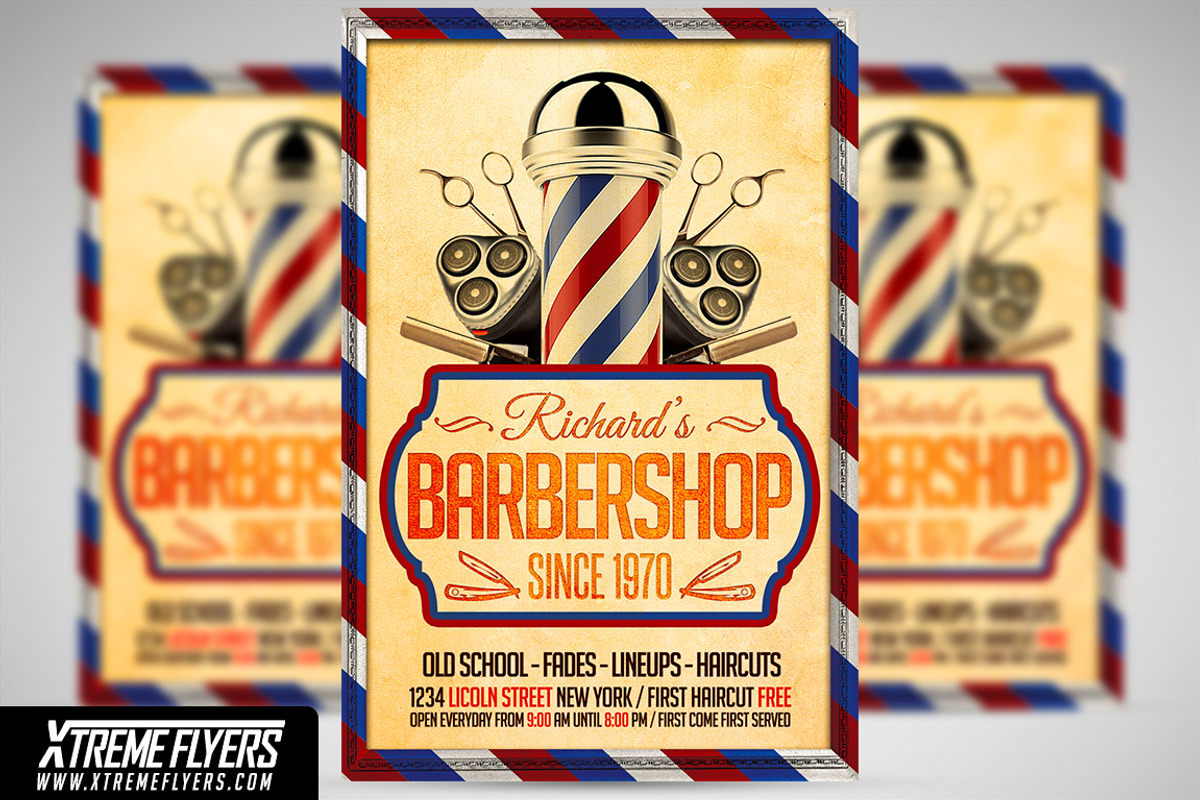 Barber Shop Flyer Template, a Flyer Template by XtremeFlyers (Photo 1 of 2)