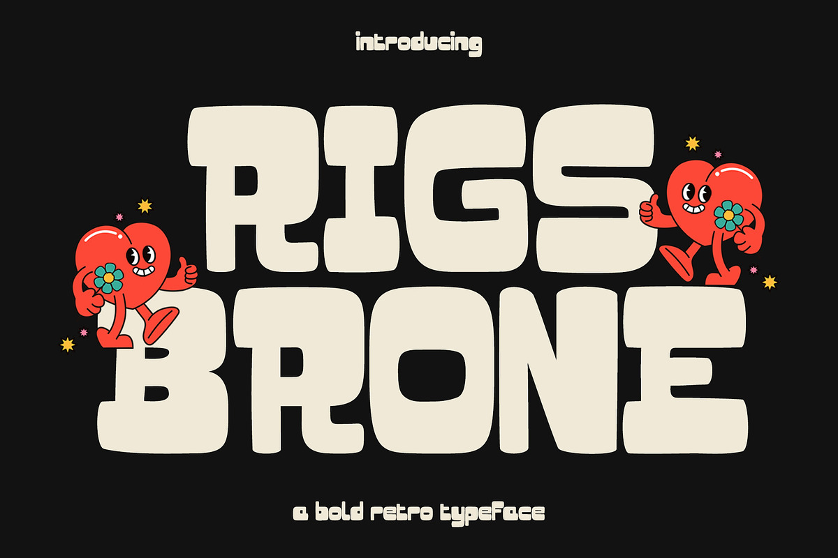Rigs Brone | Retro Vintage Font, a Sans Serif Font by Typoraith Co (Photo 1 of 11)