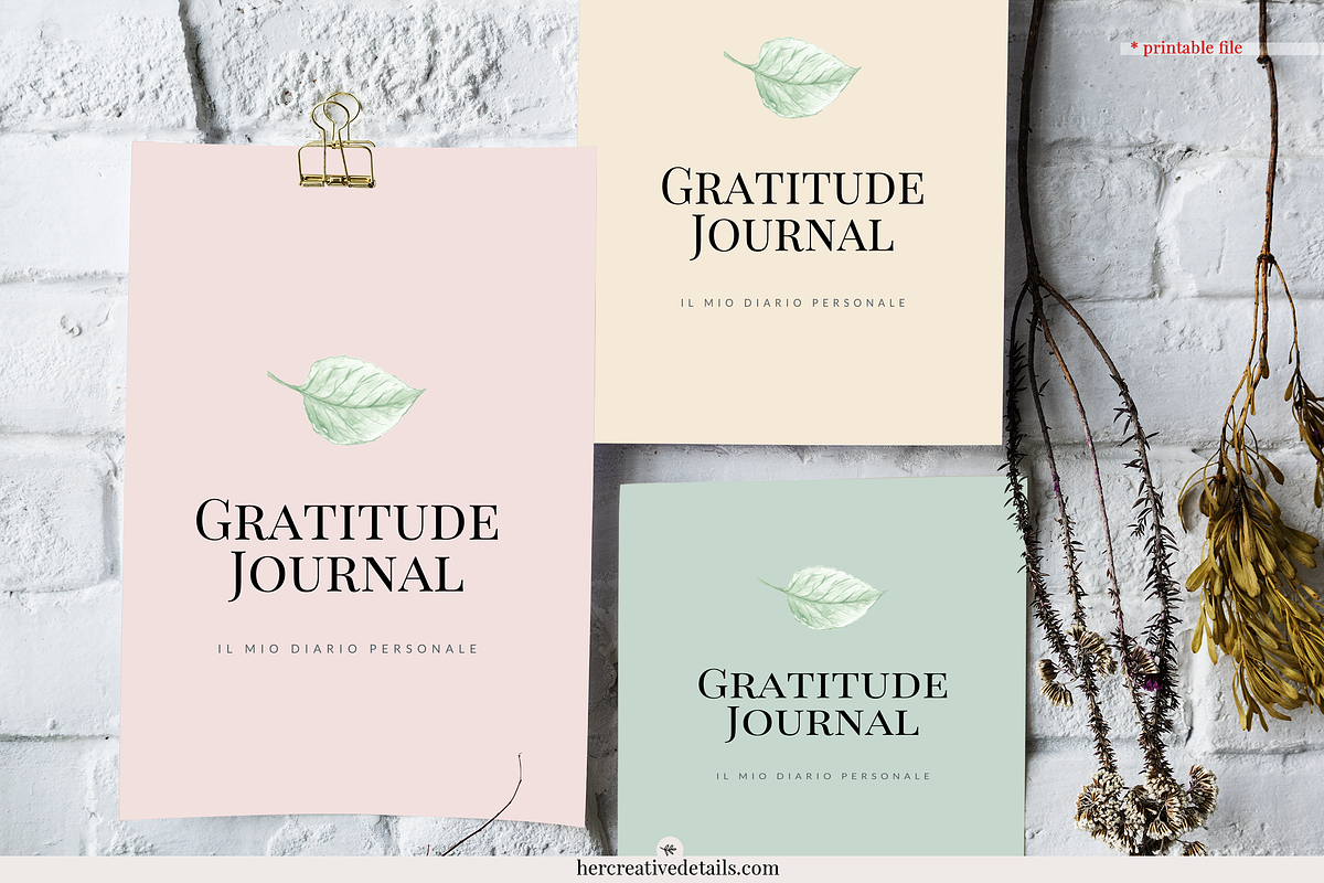 Gratitude Journal - (PINK Printable), a Brochure Template by Her creative details (Photo 4 of 5)