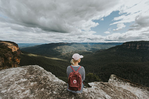 Girl Hiking at the Blue Mountains V3